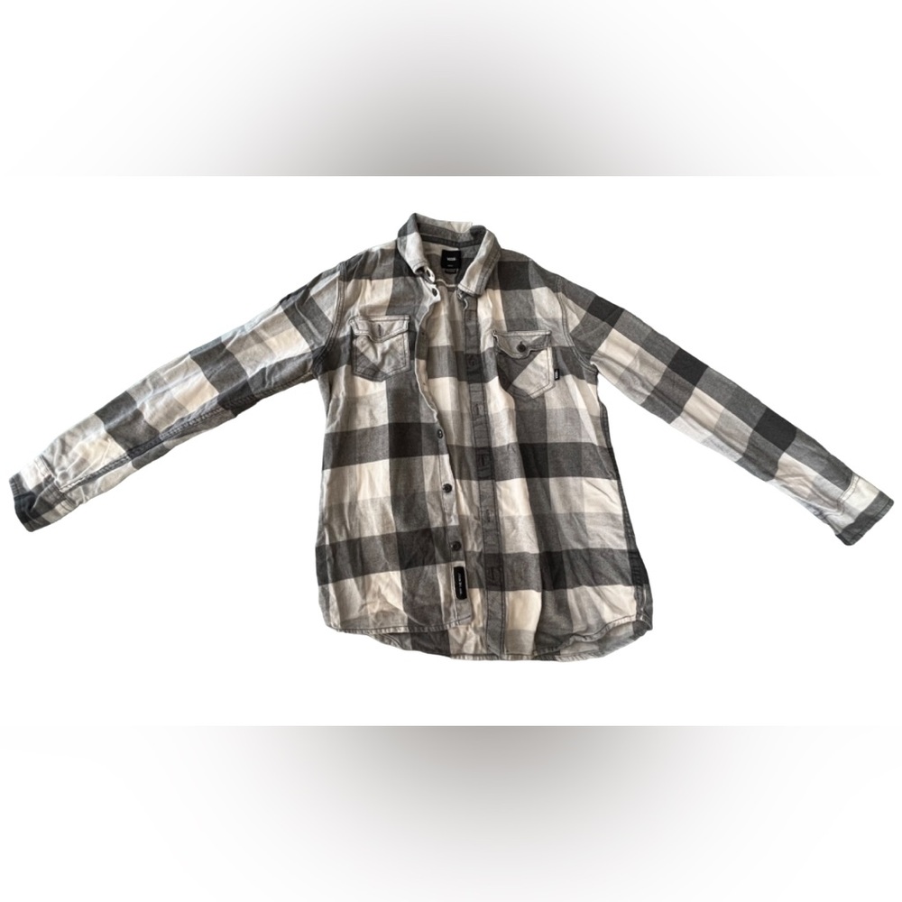 Vans Plaid Flannel Shirt Grey Black Cream